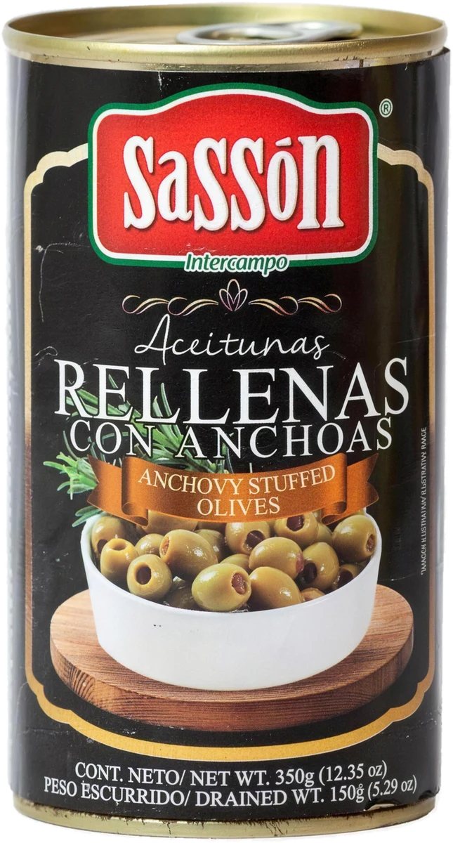 Aceitunas verdes rellenas con anchoa Sassón